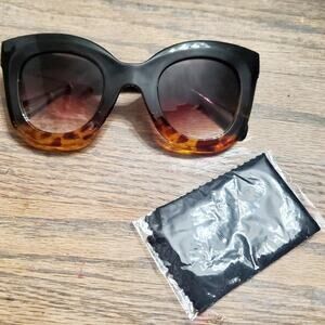 Brown black cat eye sunglasses vacation Beach Ocean cruise trendy cool vibes NEW